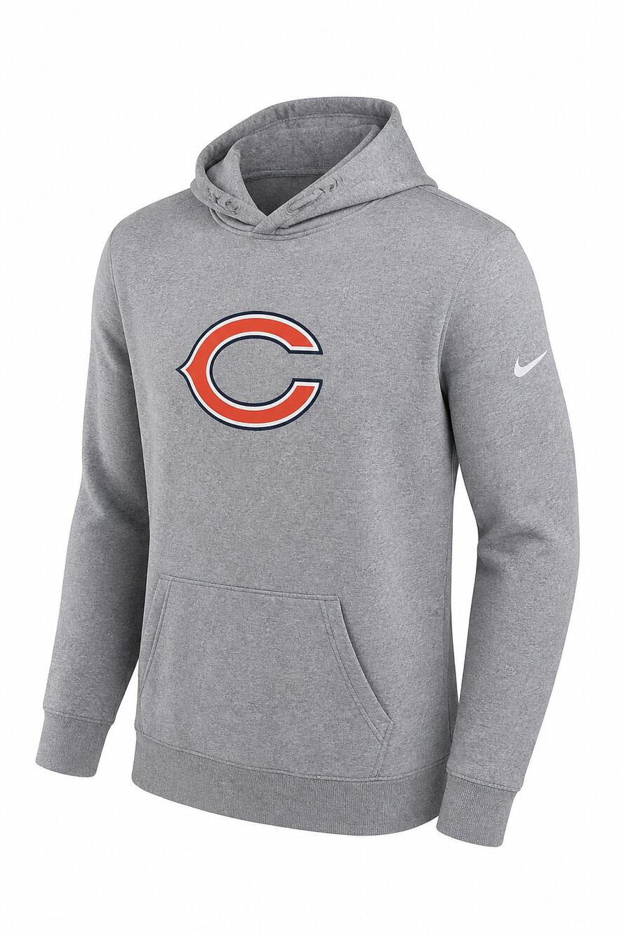 Nike Chicago Bears Club Pullover Hoodie Womens SZ L Gray NFL Football Sweatshirt